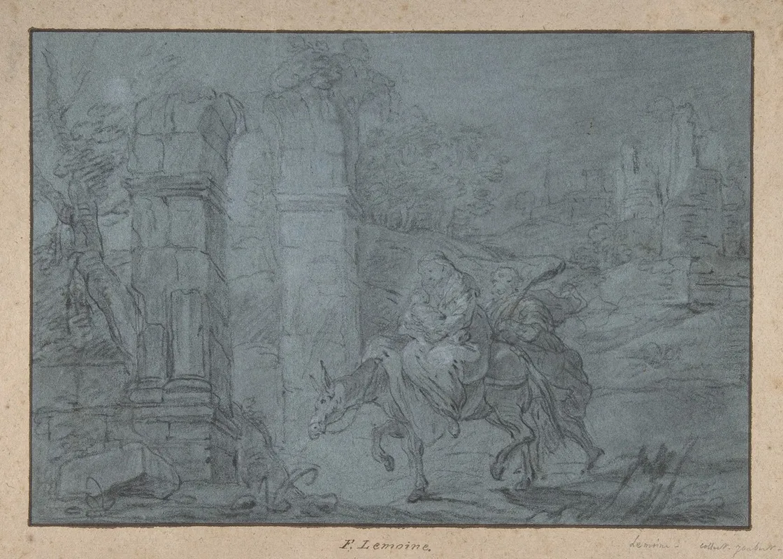 The Flight Into Egypt 29 by François Lemoyne - Canvas Print