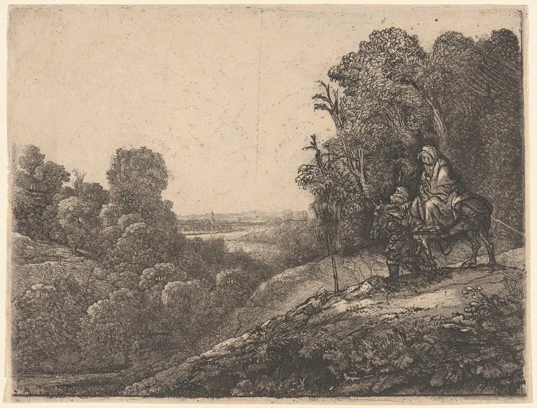 The Flight Into Egypt 32 by Rembrandt van Rijn - Canvas Print