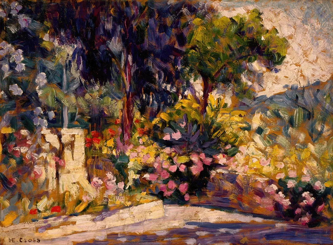 The Flowered Terrace by Henri-Edmond Cross - Canvas Print