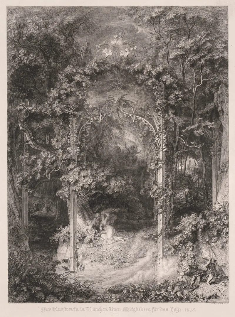 The Forest Maiden by Eugen Napoleon Neureuther - Canvas Print