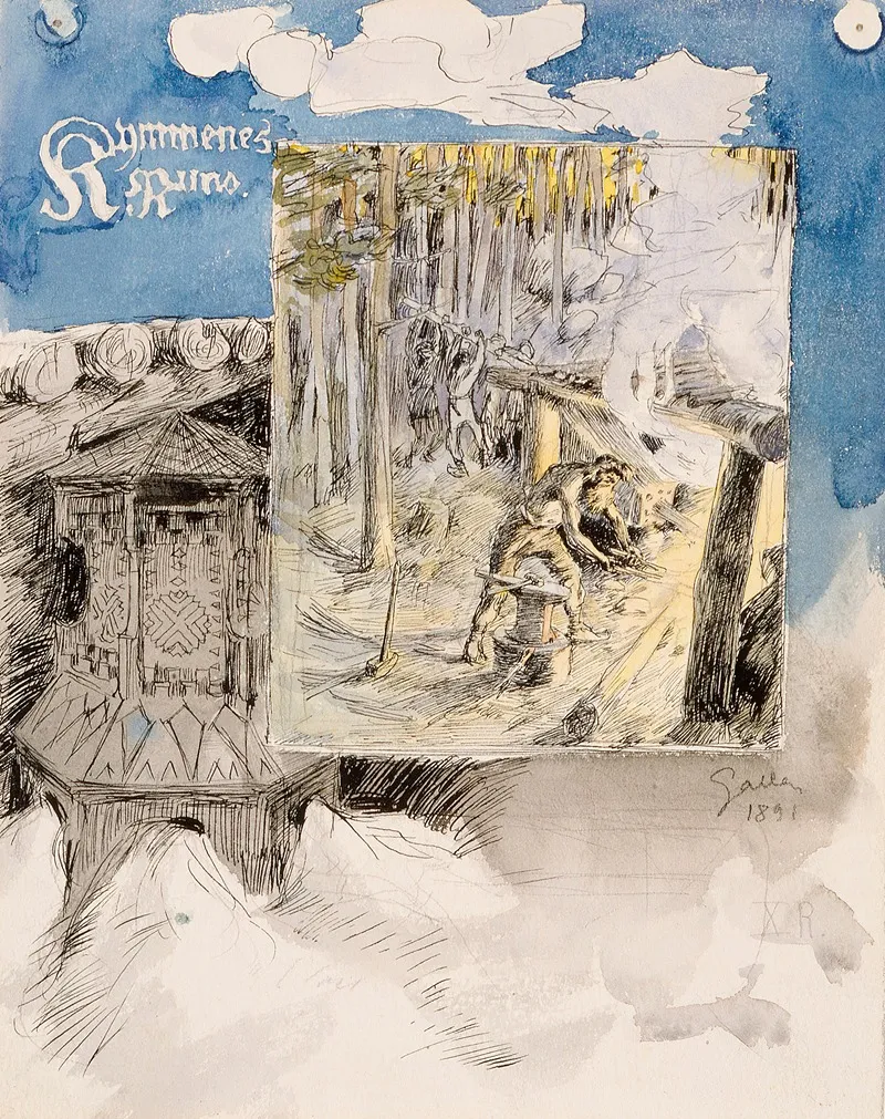 The Forging Of The Sampo Illustration For The Kalevala