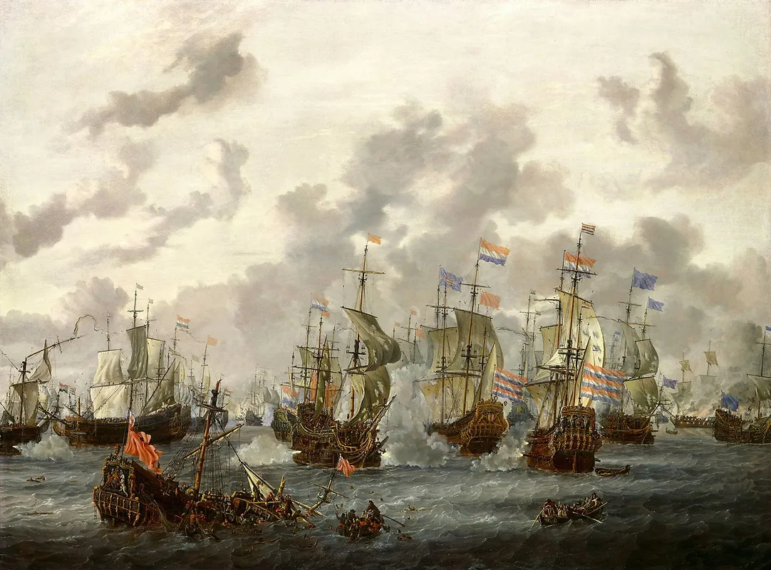 The Four Days Battle by Abraham Storck - Canvas Print