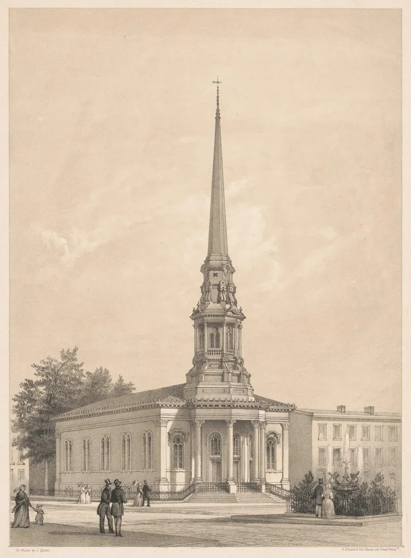 The Fourth Baptist Church N W Corner Of Fifth Buttonwood Streets Philadelphia