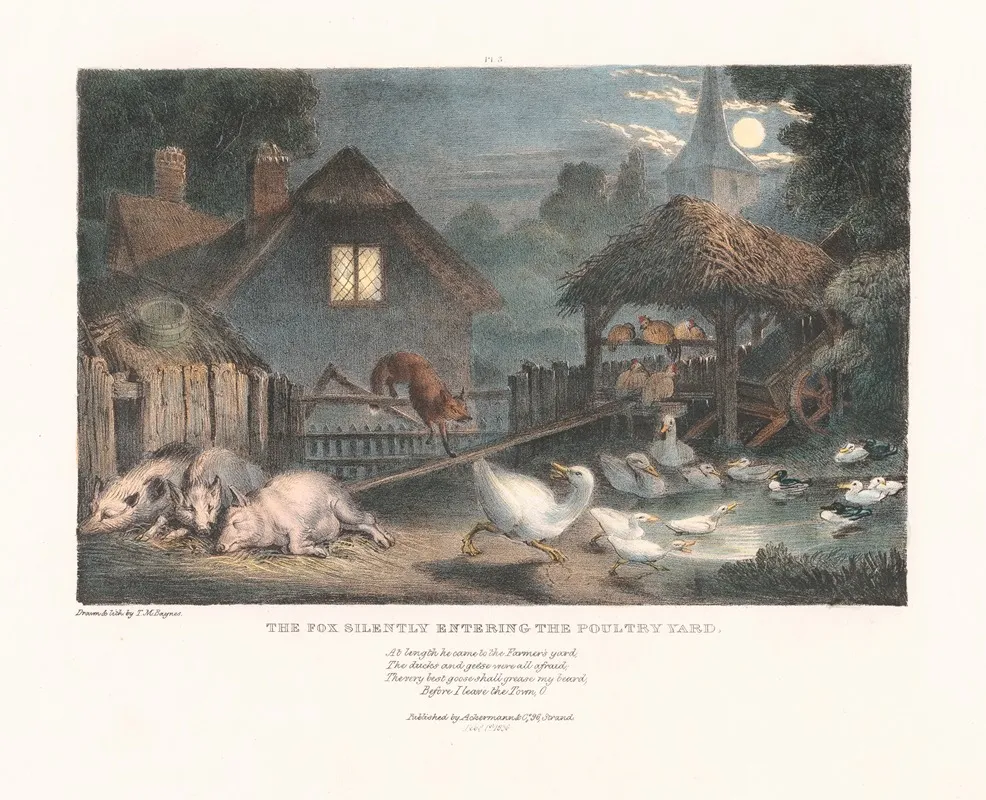 The Fox Silently Entering The Poultry Yard by Thomas Mann Baynes - Canvas Print