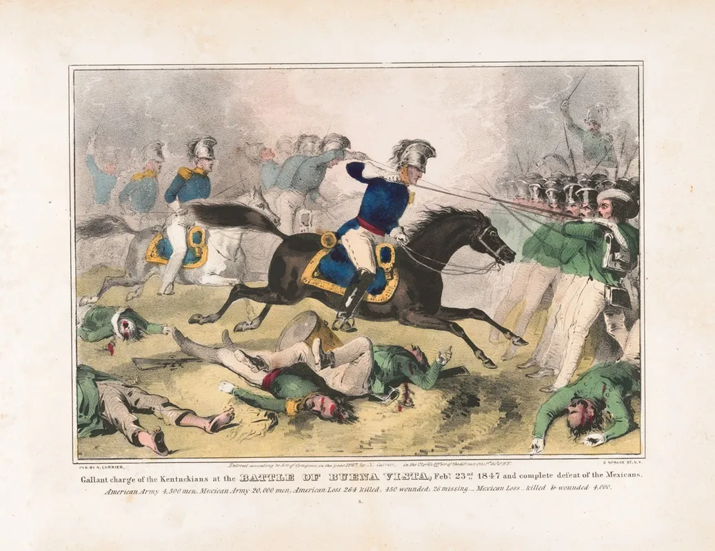 The Gallant Charge Of The Kentuckians At The Battle Of Buena Vista Feby 23nd 1847 And Complete Defeat Of The Mexicans