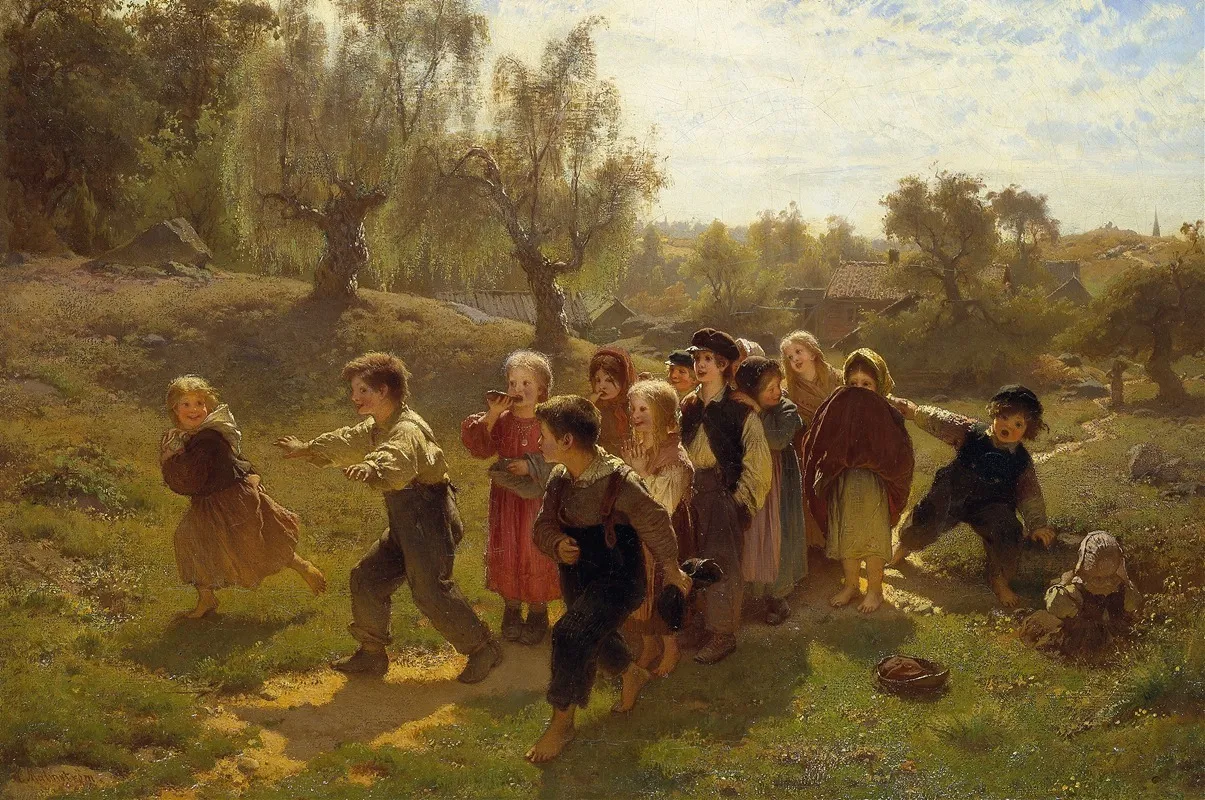 The Game by August Malmström - Canvas Print