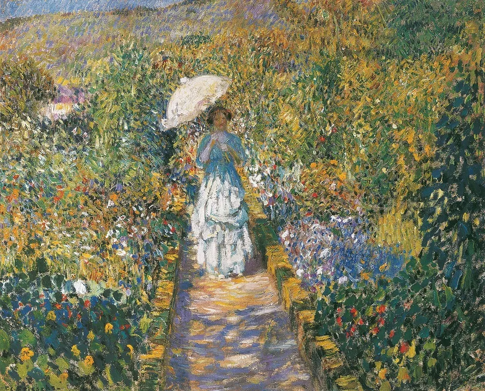The Garden Path by Frederick Carl Frieseke - Canvas Print