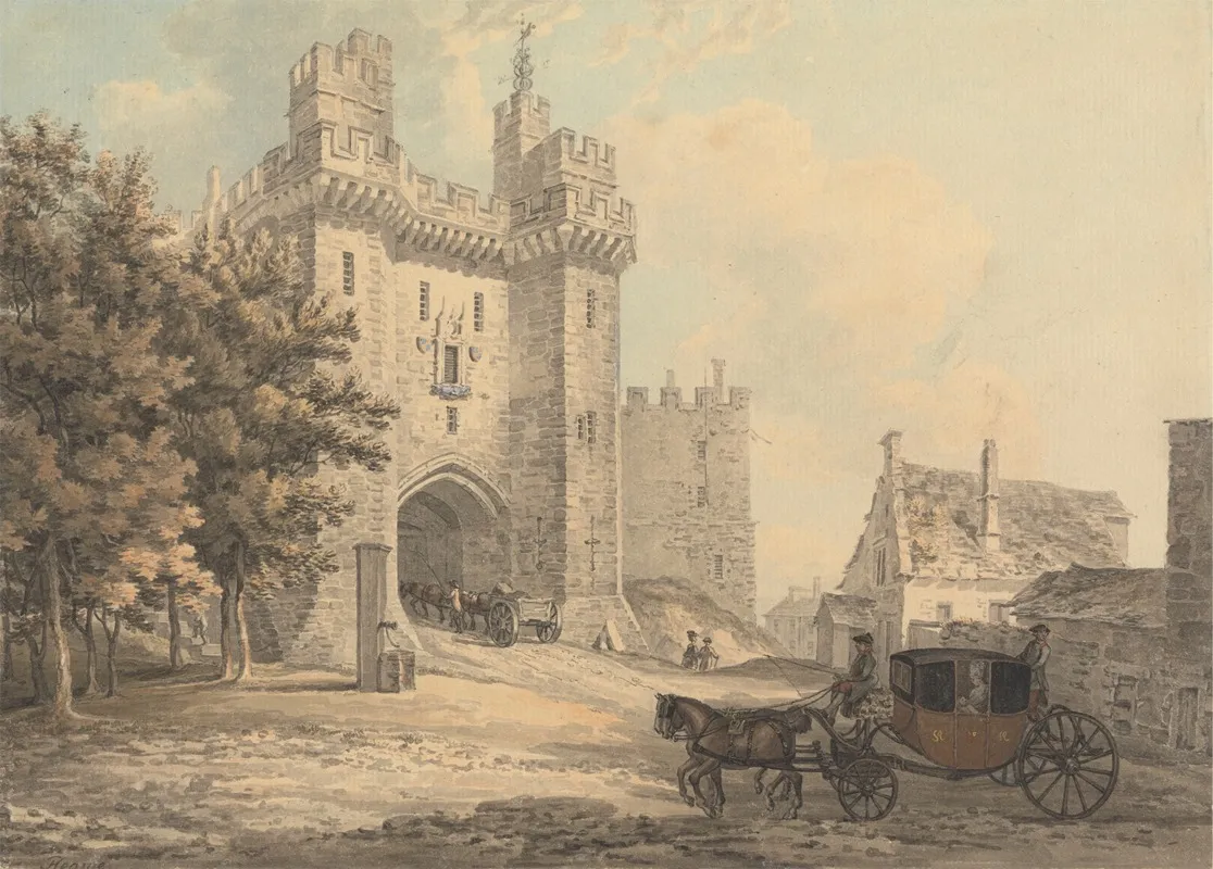 The Gateway Of Lancaster Castle by Thomas Hearne - Canvas Print