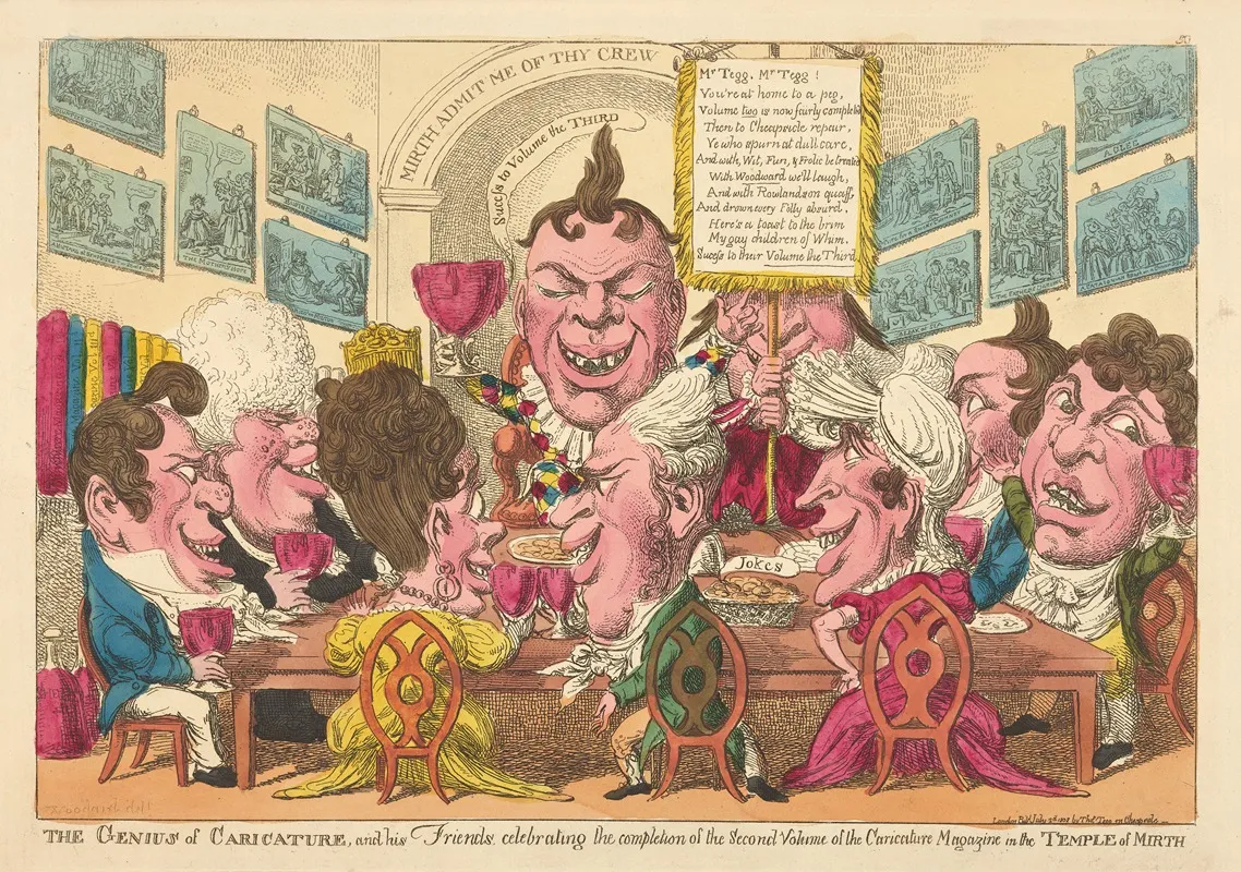 The Genius Of Caricature And His Friends Celebrating The Completion Of The Second Volume Of The Caricature Magazine