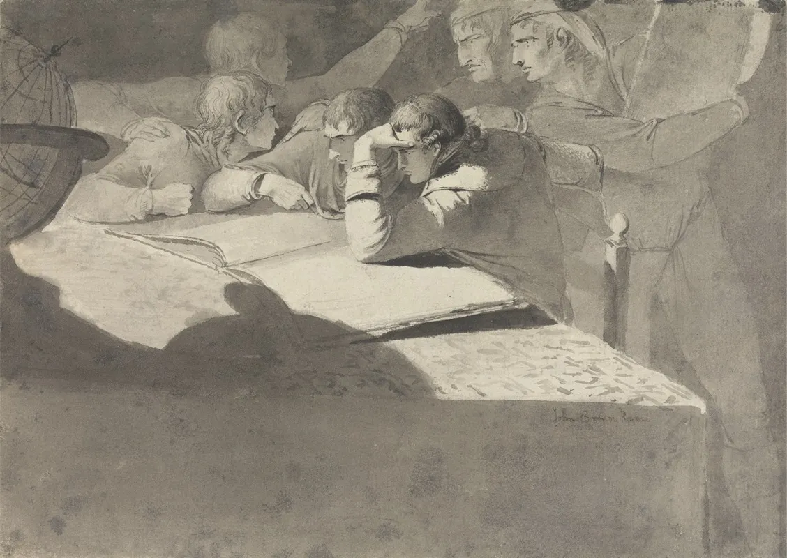 The Geographers by John Brown - Canvas Print