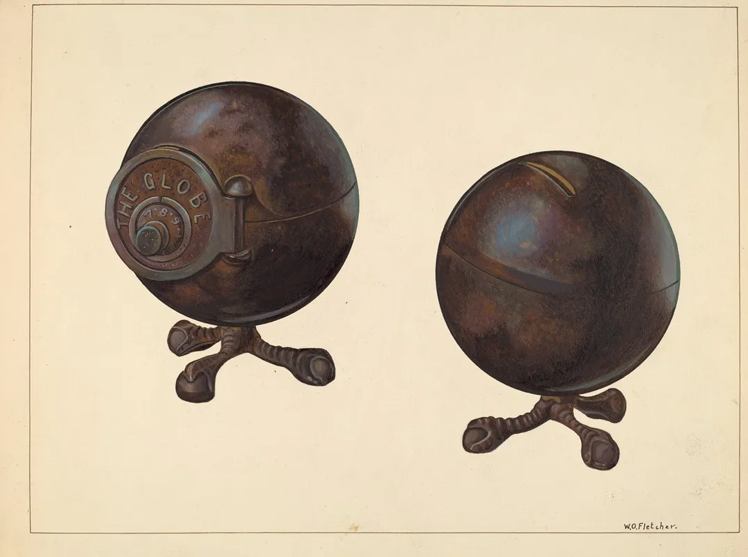 The Globe Coin Bank by William O. Fletcher - Canvas Print