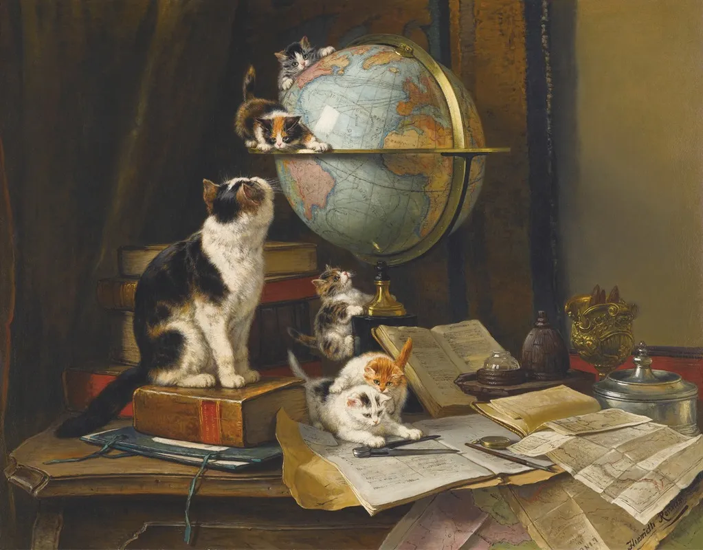 The Globetrotters by Henriëtte Ronner-Knip - Canvas Print