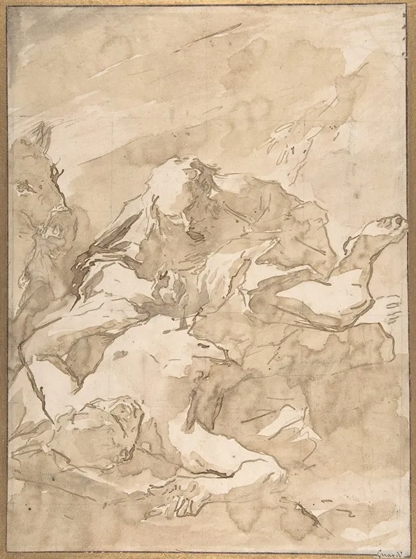 The Good Samaritan 16 by Giovanni Antonio Guardi - Canvas Print