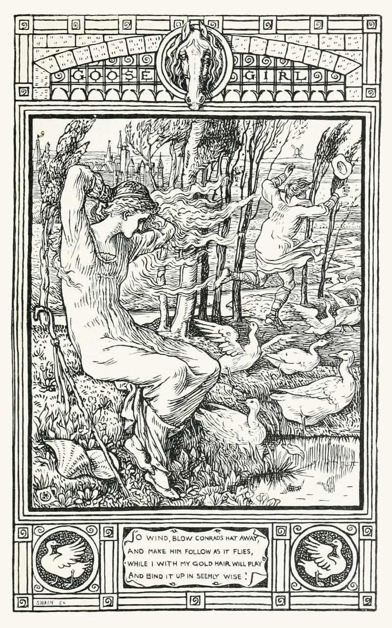 The Goose Girl 2 by Walter Crane - Canvas Print