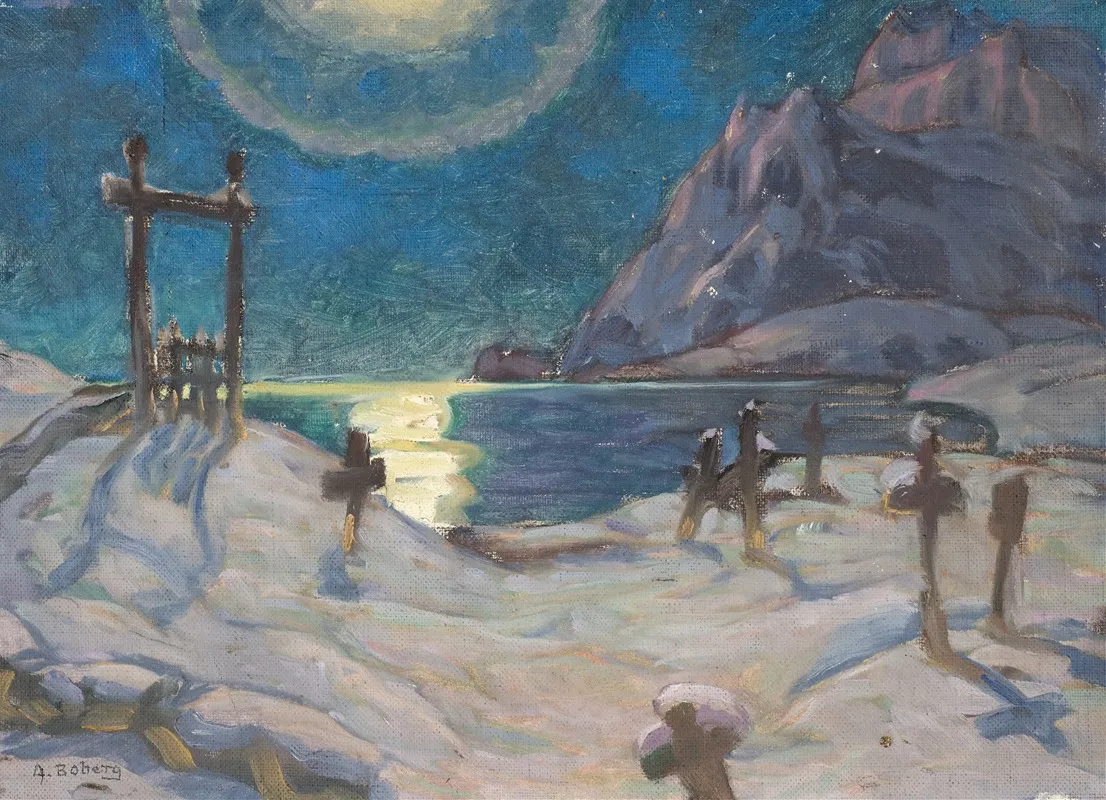 The Graveyard In The Mountains Study From Lofoten