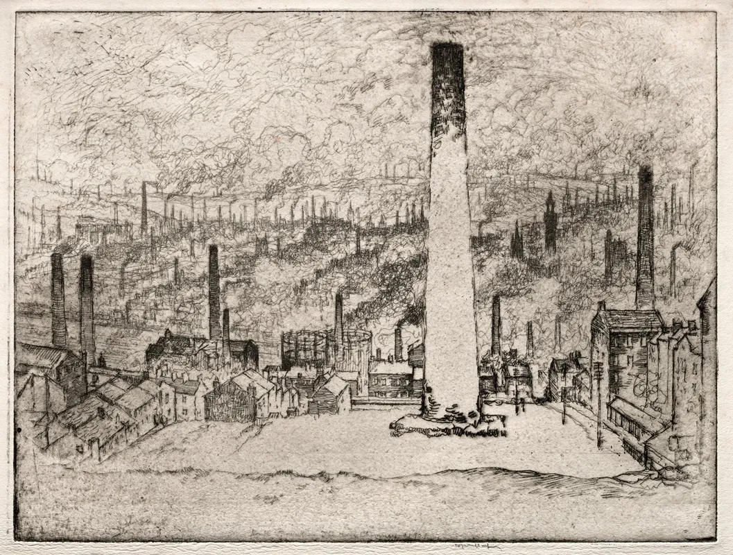 The Great Chimney Bradford by Joseph Pennell - Canvas Print