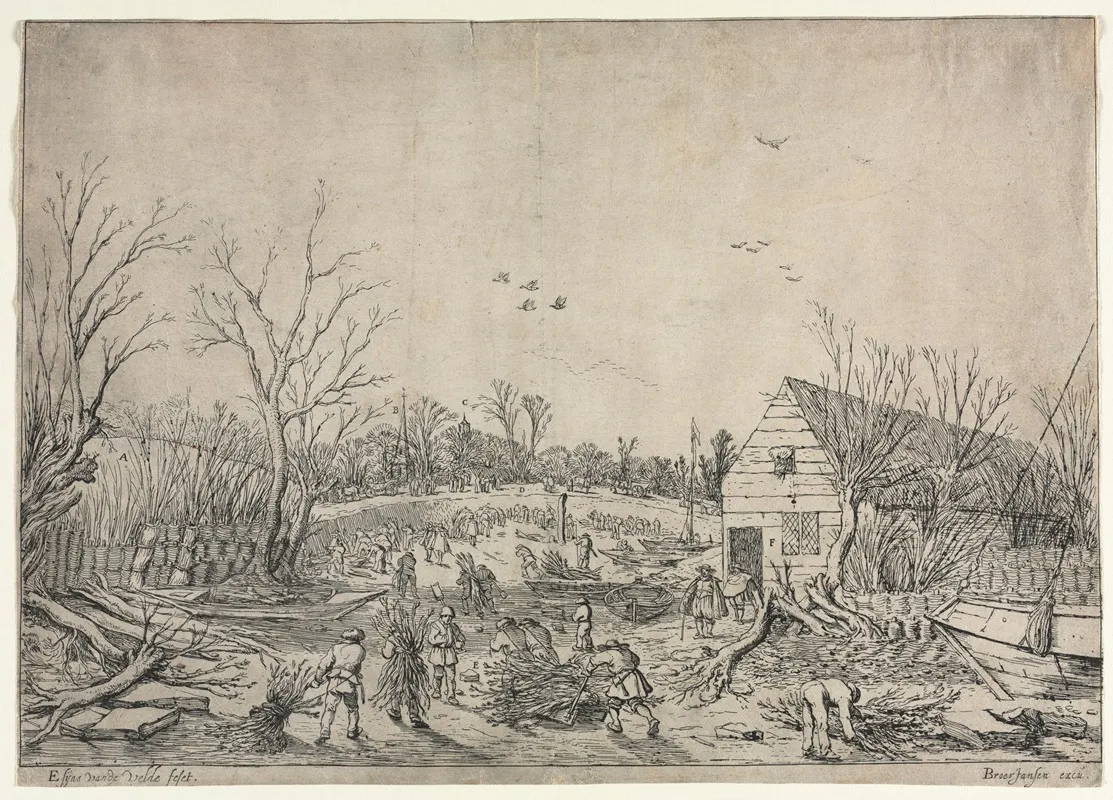 The Great Flood Of January 10 1624 Or Repairing The Broken Dike On The River Lek By Vianen 1624