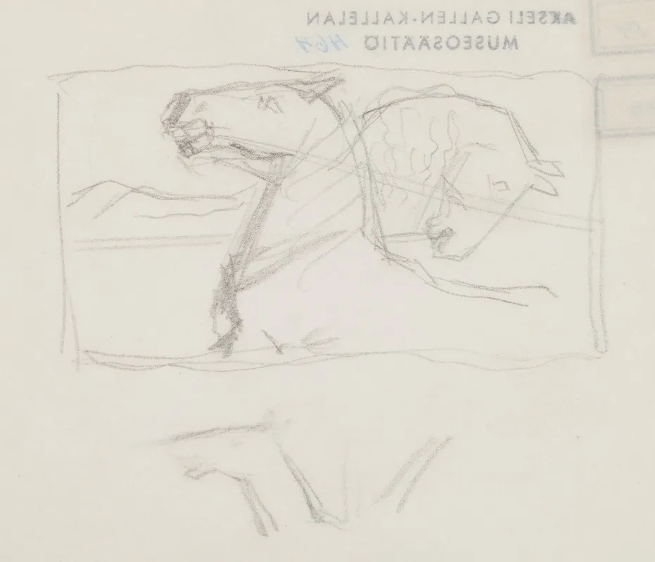 The Great Kalevala Poem Iii Sketch Horses