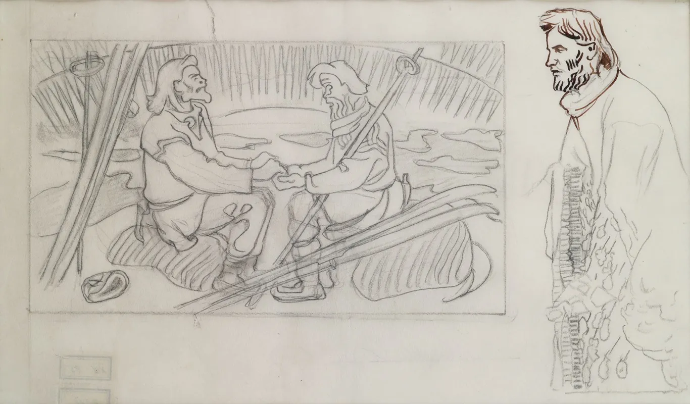 The Great Kalevala Rune Singers A Sketch Of The Others Hands And Face