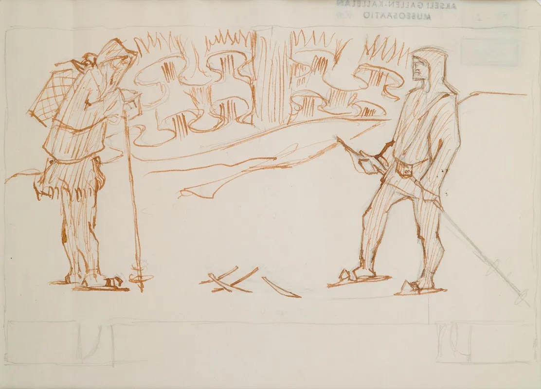 The Great Kalevala Sketch For Page 1 Skiers Meet