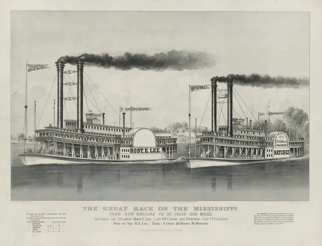 The Great Race On The Mississippi From New Orleans To St Louis 1210 Miles