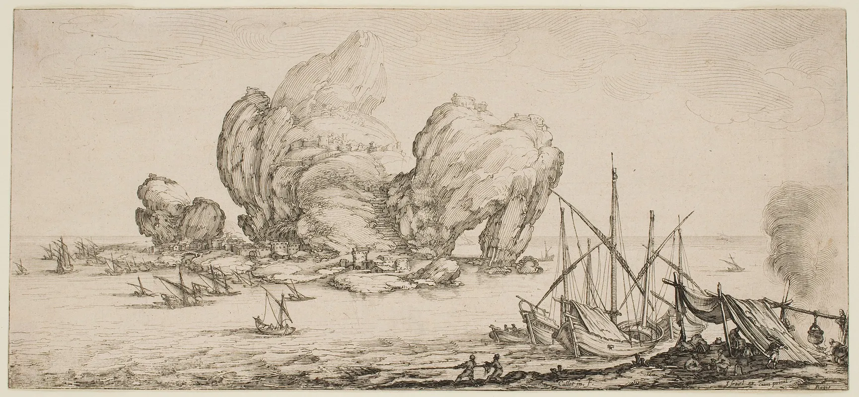 The Great Rock by Jacques Callot - Canvas Print