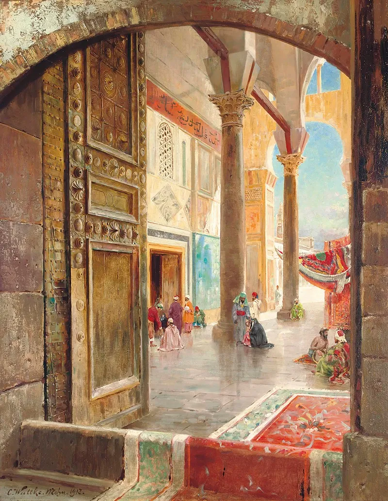 The Great Umayyad Mosque Damascus by Carl Wuttke - Canvas Print