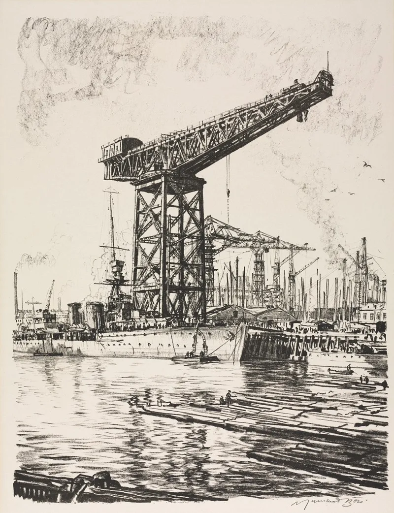 The Great War Britains Efforts And Ideals Building Ships A Fitting Out Basin