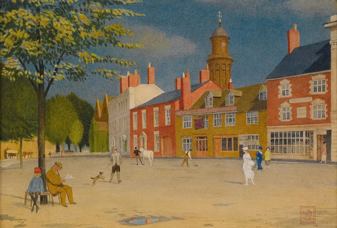 The Green At Banbury by Joseph Edward Southall - Canvas Print