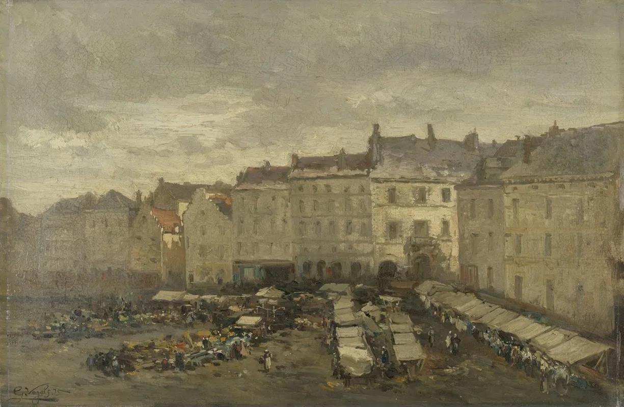 The Grote Zavel Grand Sablon Brussels by Guillaume Vogels - Canvas Print