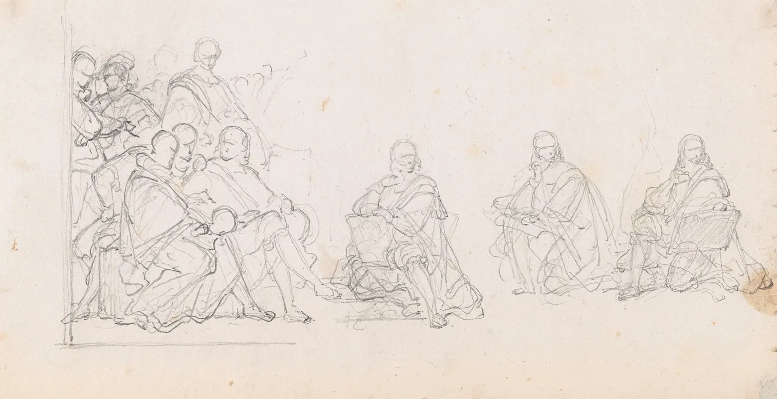 The Group Of Artists And The Seated Cornelis Huysmans