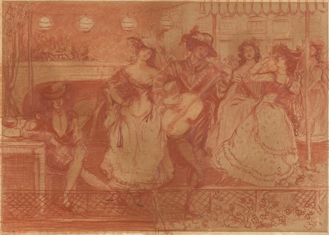 The Guitarist 5 by Charles Conder - Canvas Print