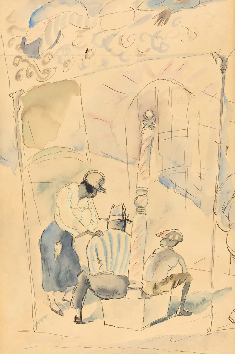 The Handsome Barber by Jules Pascin - Canvas Print