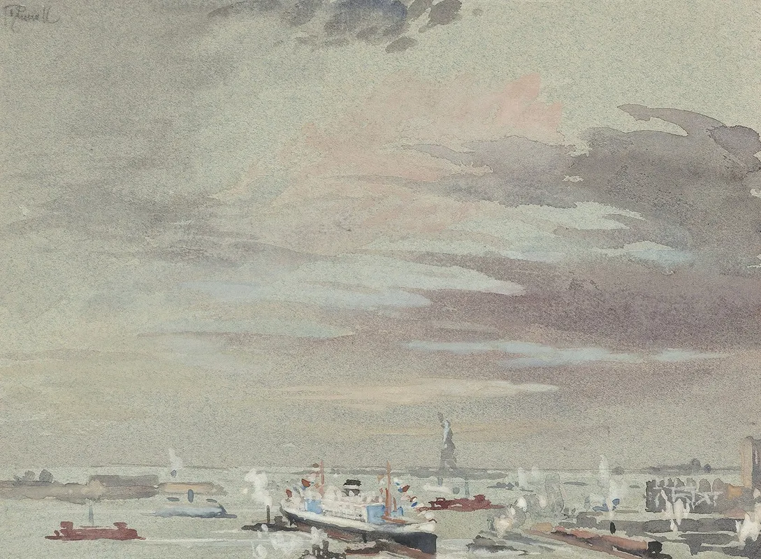The Harbor And The Statue Of Liberty