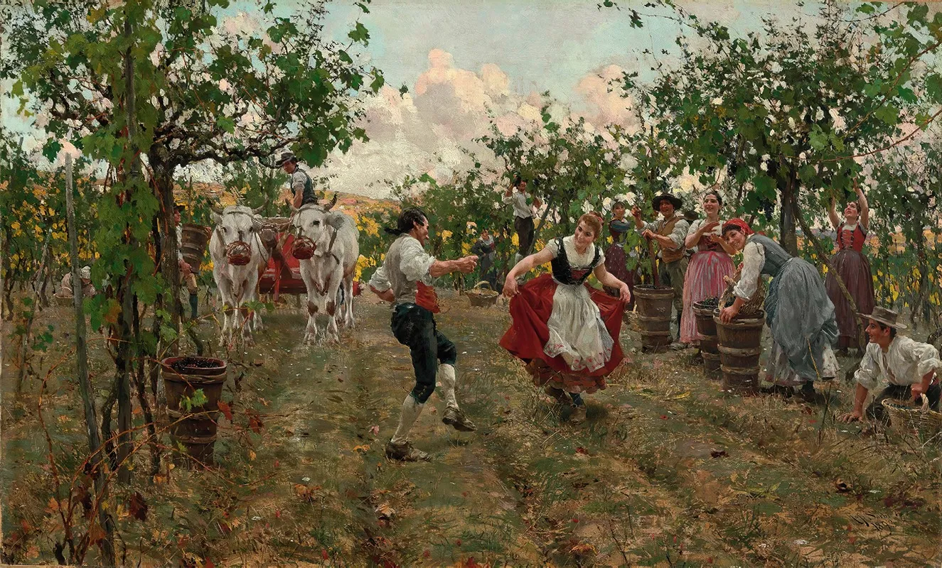 The Harvest Dance by Raffaello Sorbi - Canvas Print