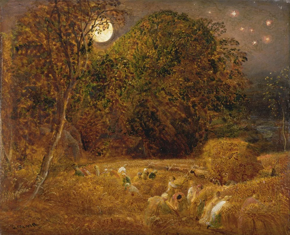 The Harvest Moon by Samuel Palmer - Canvas Print