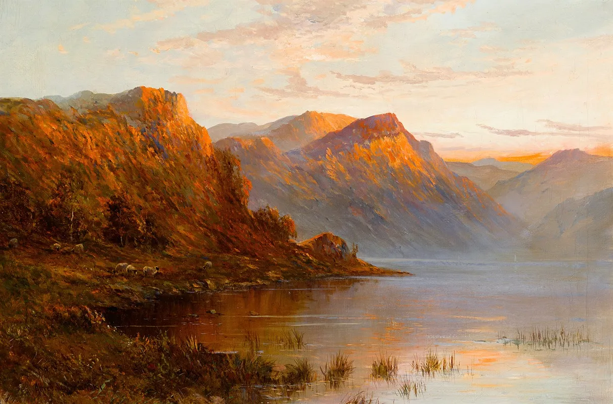 The Head Of A Scotch Lake by Alfred de Bréanski - Canvas Print