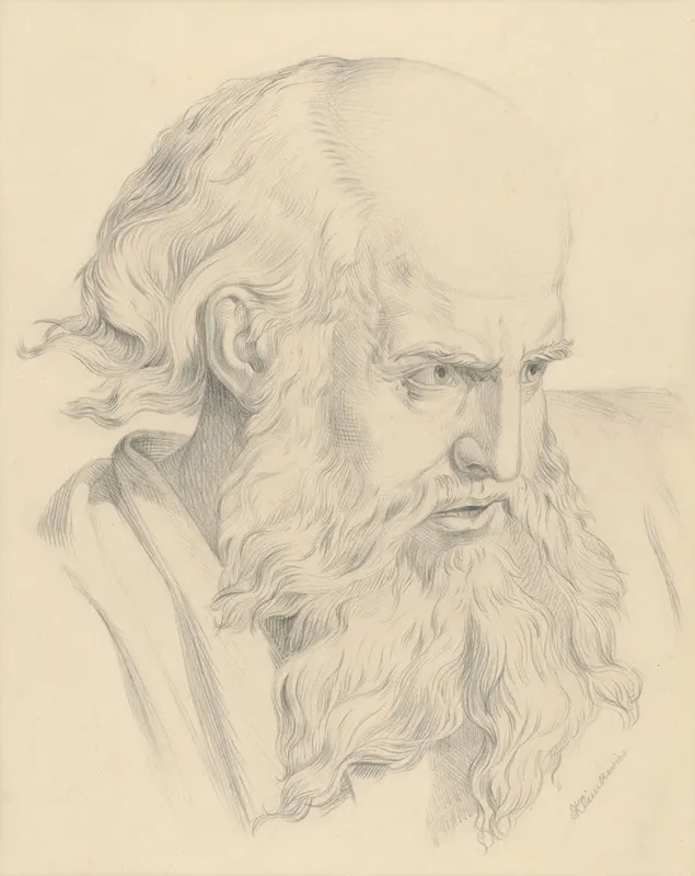 The Head Of An Old Man by František Klimkovič - Canvas Print
