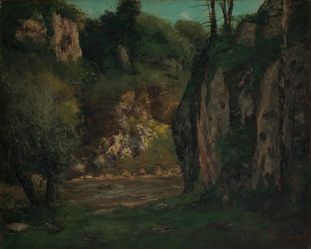 The Hidden Brook by Gustave Courbet - Canvas Print