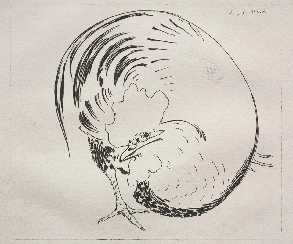 The High Fired Service Rooster Counterproof by Félix Bracquemond - Canvas Print