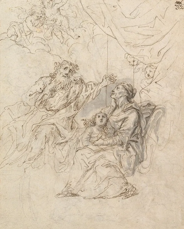 The Holy Family 58 by Bartholomaeus Ignaz Weiss - Canvas Print