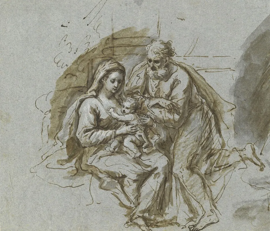 The Holy Family Ii by Bartholomaeus Ignaz Weiss - Canvas Print