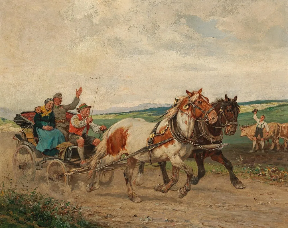 The Homecoming by Julius von Blaas - Canvas Print