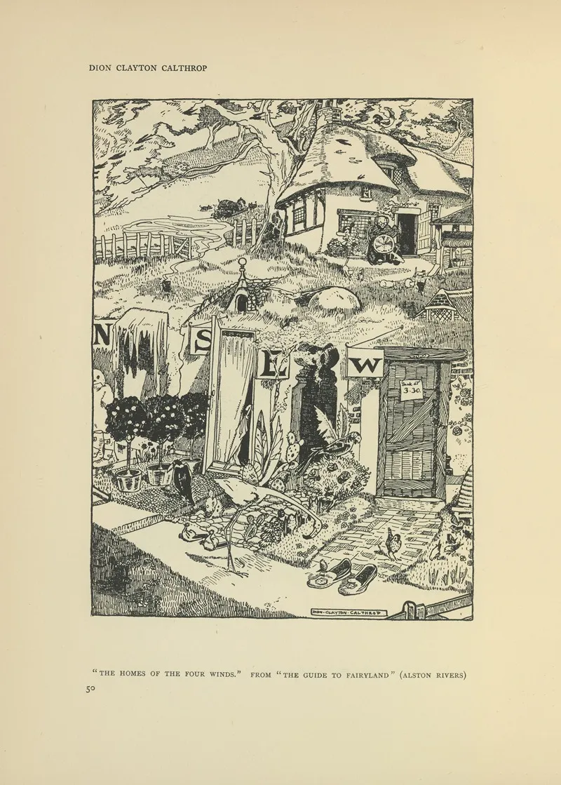 The Homes Of The Four Winds The Guide To Fairyland by Dion Clayton Calthrop - Canvas Print