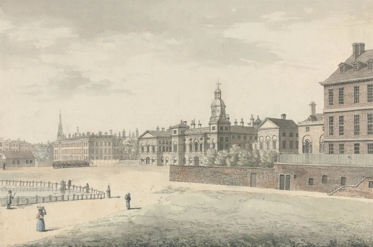 The Horse Guards Parade Whitehall by Samuel Hieronymus Grimm - Canvas Print