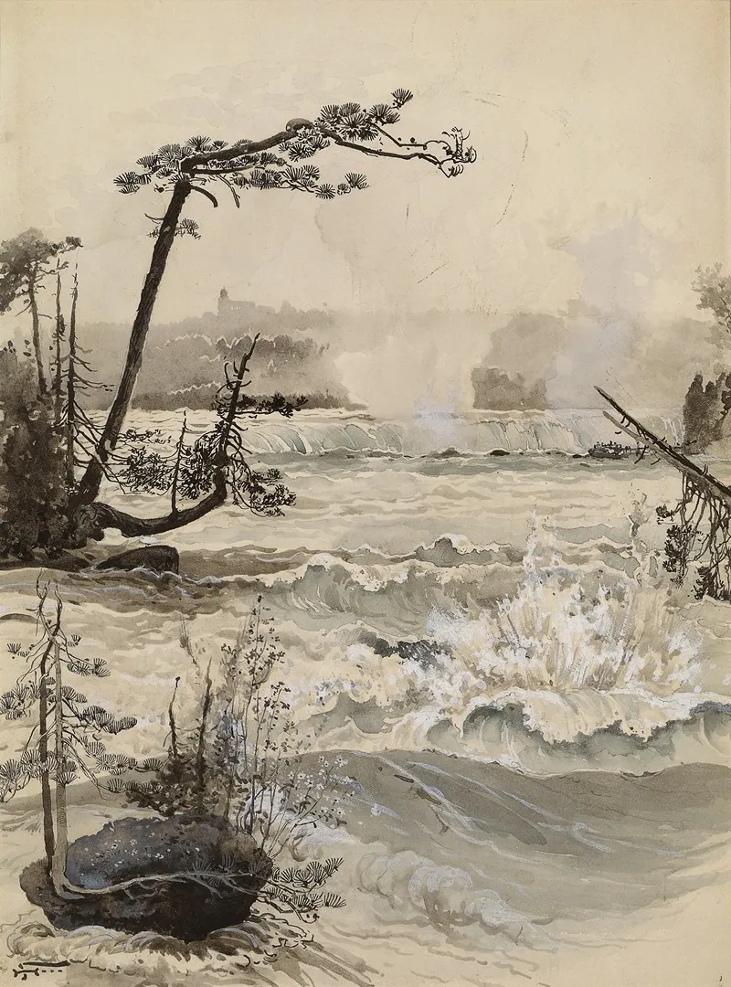 The Horseshoe Falls From The Three Sisters by Harry Fenn - Canvas Print