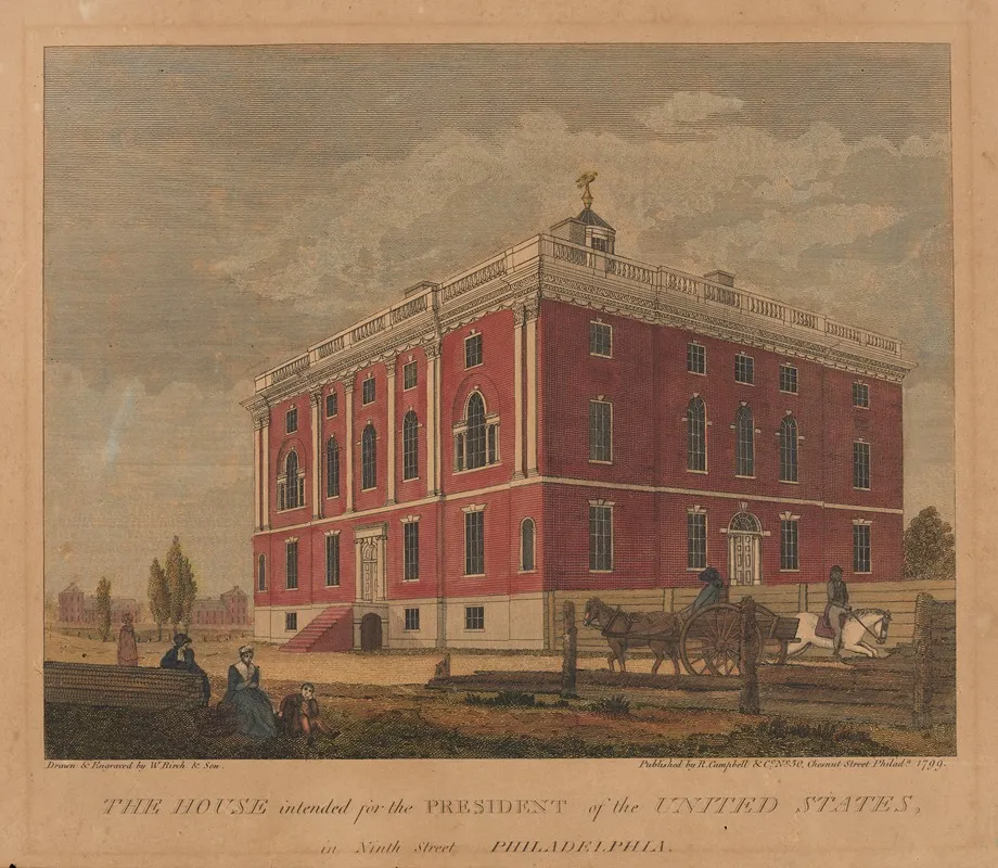 The House Intended For The President Of The United States In Ninth Street Philadelphia by William Russell Birch - Canvas Print