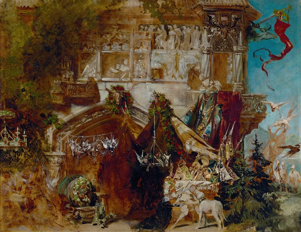 The Hunting Castle by Hans Makart - Canvas Print