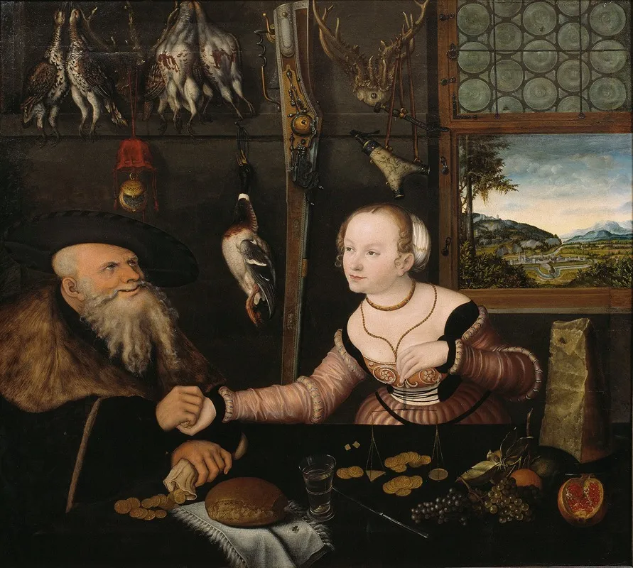 The Ill Matched Couple by Lucas Cranach the Elder - Canvas Print