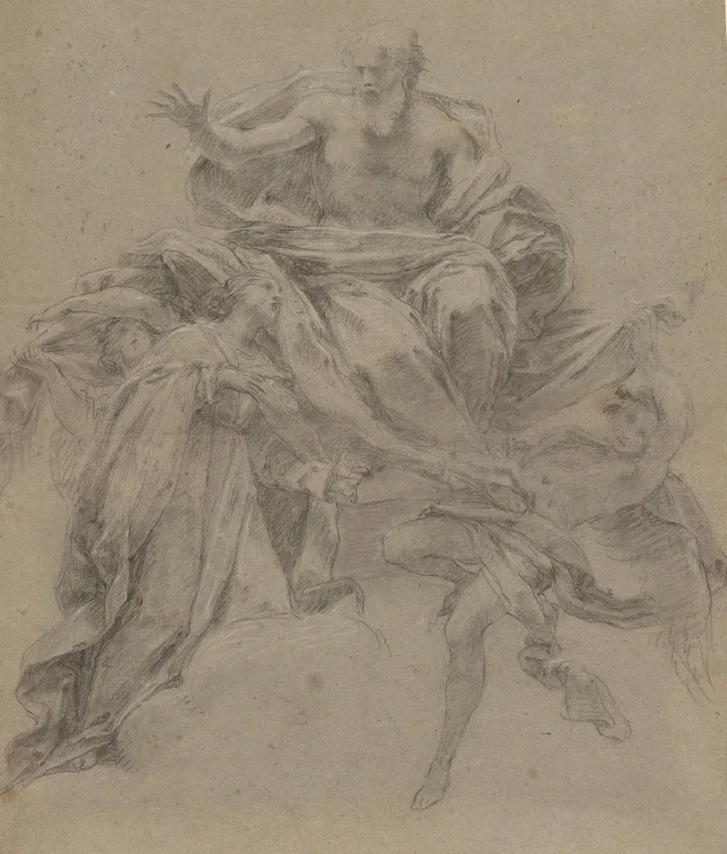 The Immaculate Conception With God The Father And Angels